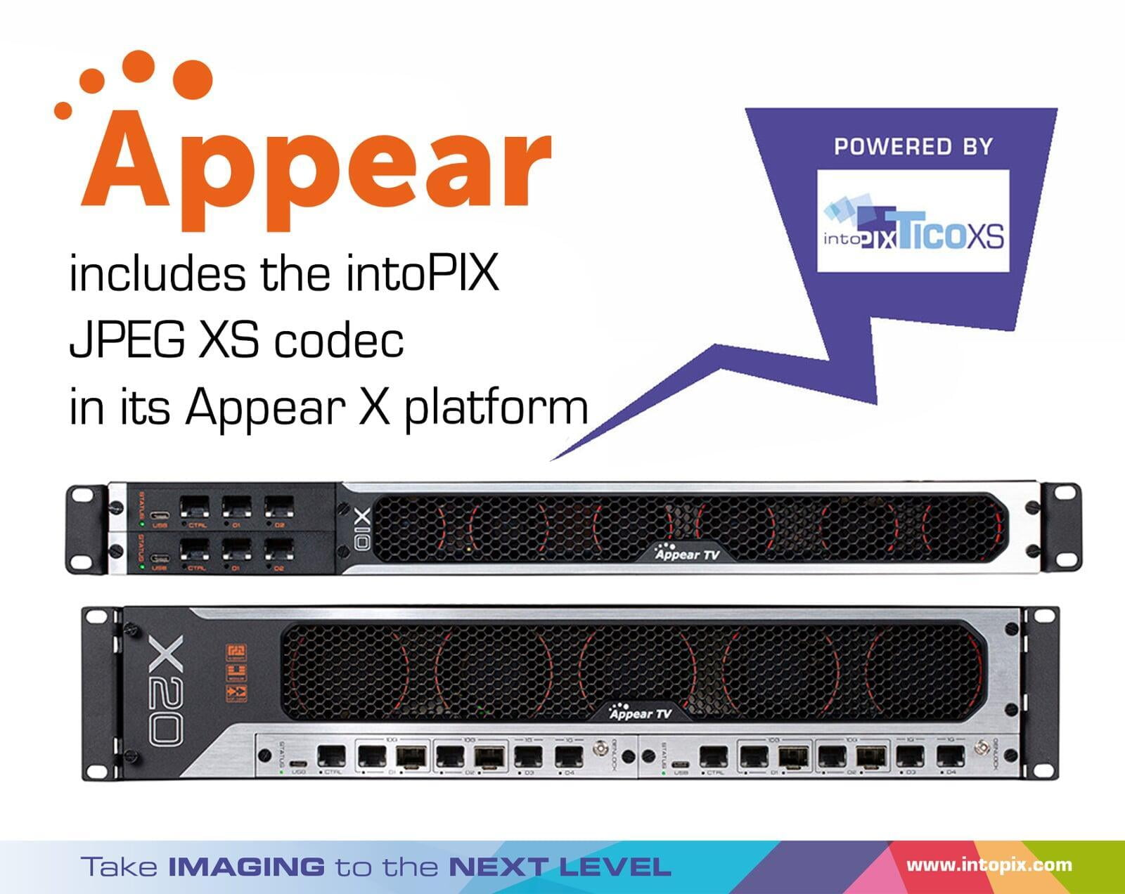 Appear TV在X平台引入零intoPIX JPEG 延迟XS技术